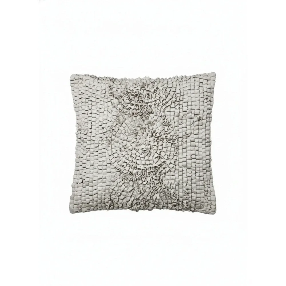Lili Alessandra Curley Champagne Ruffled Decorative Pillow‎ Shams Set 2